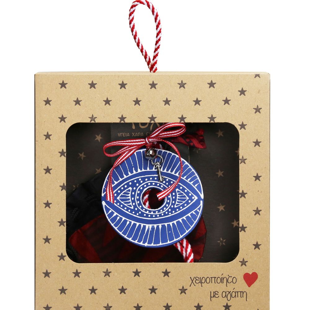 Γούρι Ξύλο ζωγραφιστό-Μάτι 18x17,5εκ. 