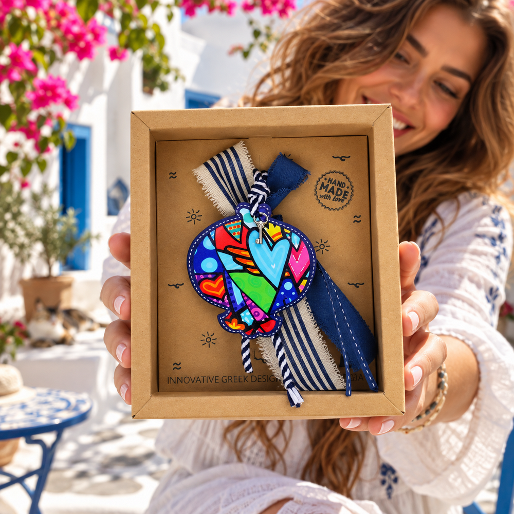 Γούρι Ρόδι βιτρώ μίνι-Καρδιά