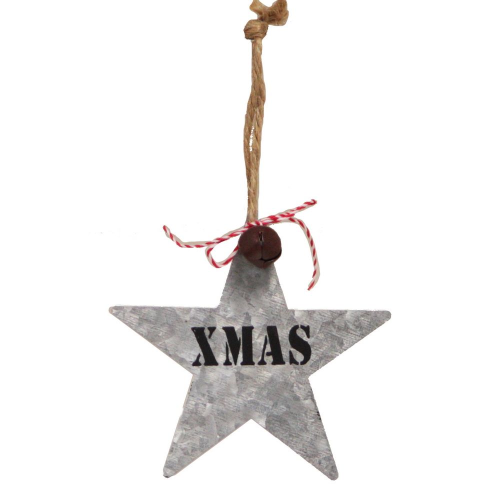 Στολίδι αστέρι "XMAS" από τσίγκο 10εκ.