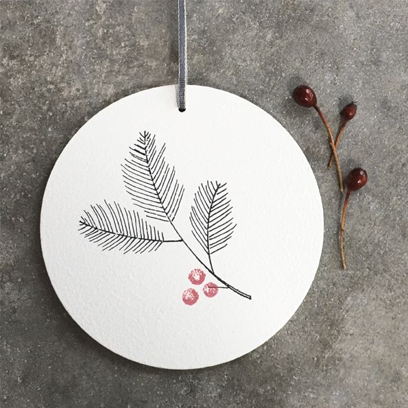 Στολίδι ξύλινο 12εκ.- Κλαδί με berries