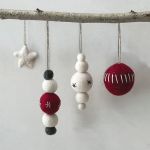 Μπάλα φελτ droplet 10εκ. - Λευκή + κέντημα αστέρια
