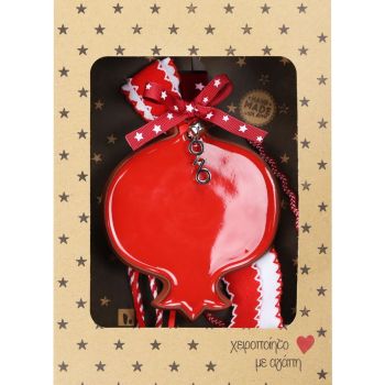 Γούρι Κεραμικό στολίδι μεγ.-Ρόδι