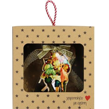 Γούρι Vintage Αγ.Βασίλης-Παιδιά - μέταλλο