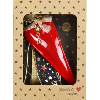 Γούρι Καρδιά slim μεγάλη-Μαύρο 