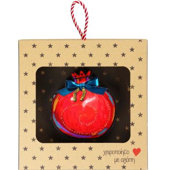 Γούρι επιτραπέζιο 18εκ. - Ρόδι με φιόγκο-Πέταλο