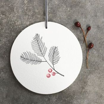 Στολίδι ξύλινο 12εκ.- Κλαδί με berries