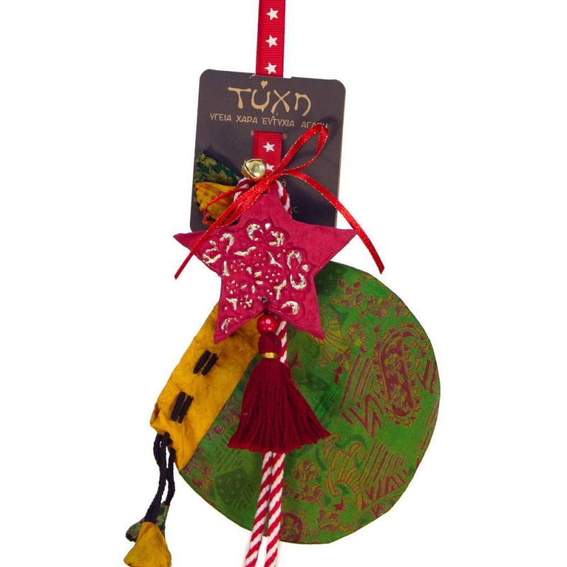 Φωτογραφία από Γούρι Βαμβακερό στολίδι-Αστέρι μπορντώ