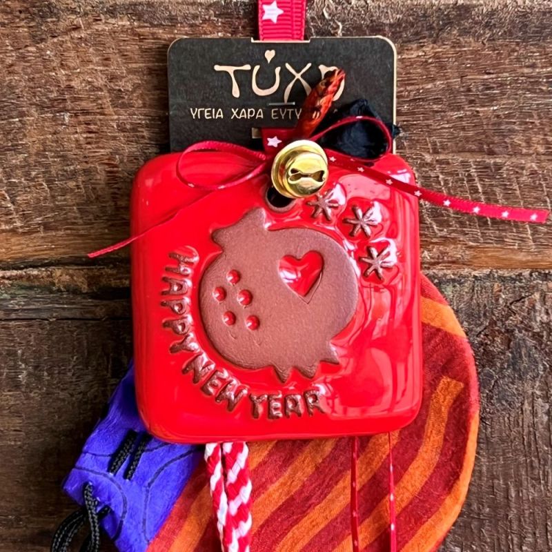 Γούρι Κεραμικό Ρόδι τετράγωνο Φωτογραφία από Γούρι Κεραμικό Ρόδι τετράγωνο