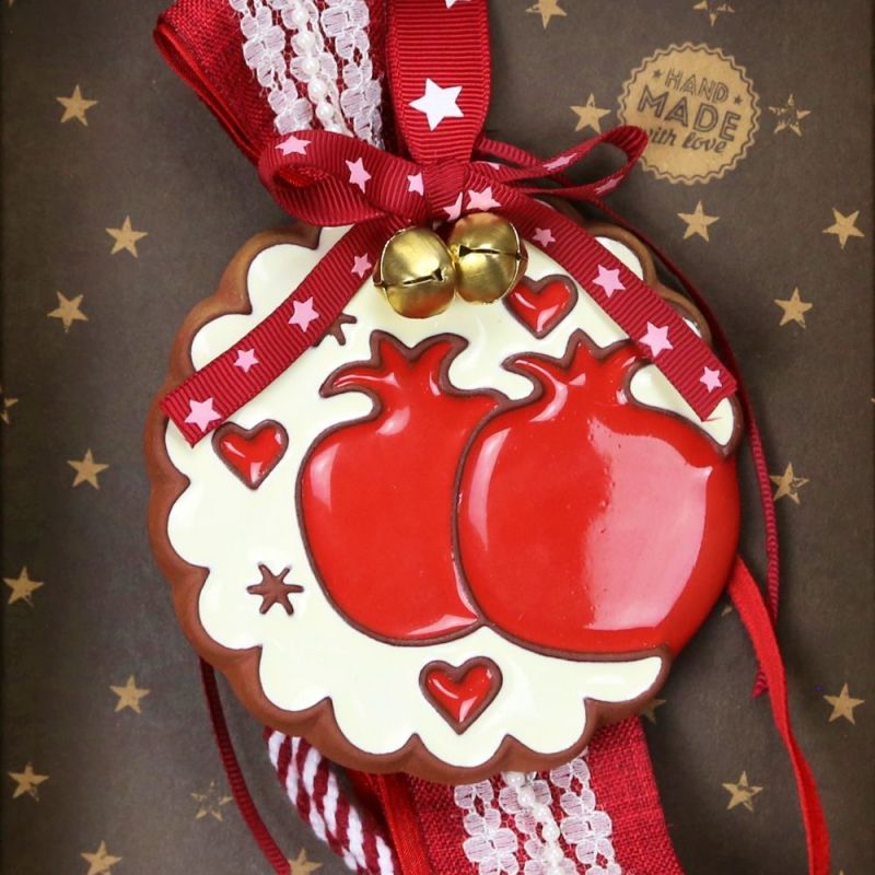 Φωτογραφία από Γούρι Κεραμικό στολίδι ρόδια-Χρυσό