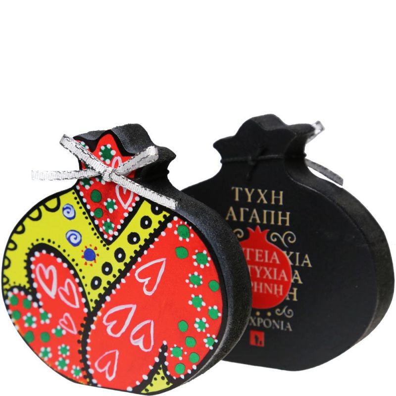 Γούρι επιτραπέζιο 18εκ. - Ρόδι Boho-Καρδιές Φωτογραφία από Γούρι επιτραπέζιο 18εκ. - Ρόδι Boho-Καρδιές